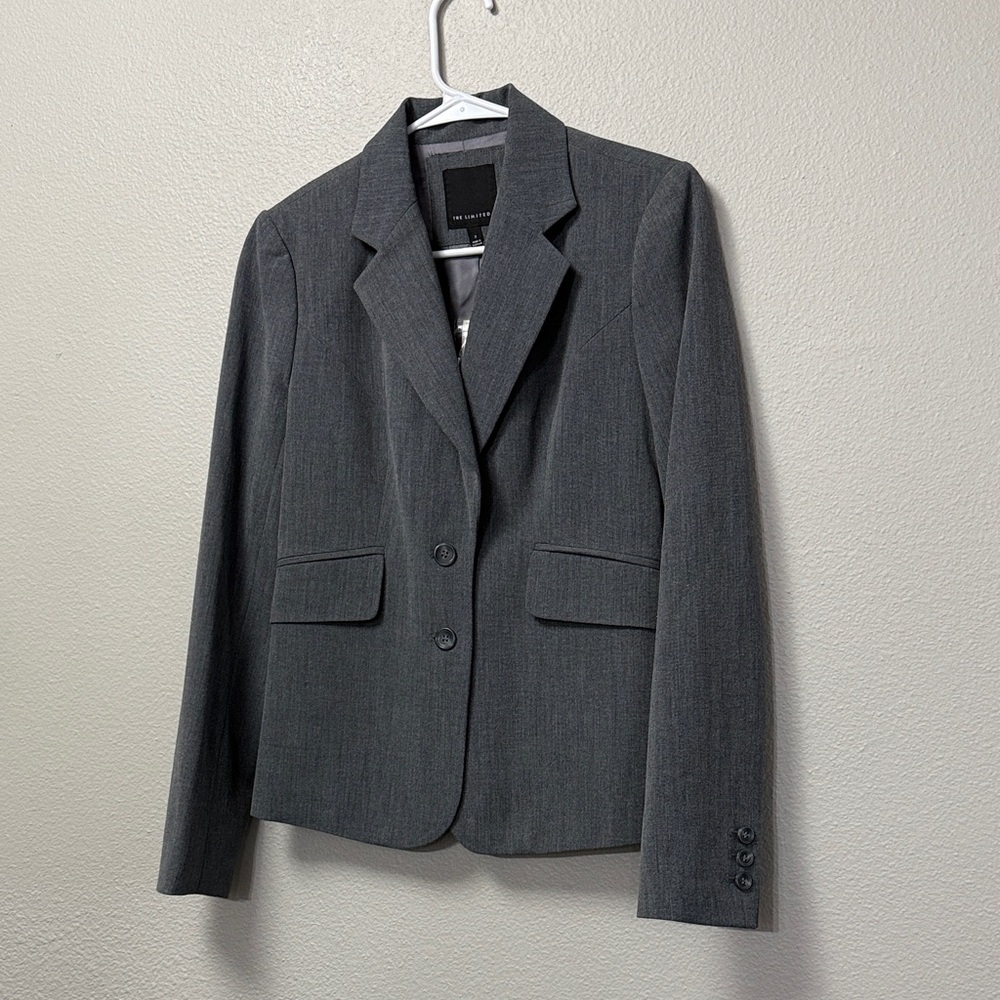 The Limited Heather Grey Two Button Blazer